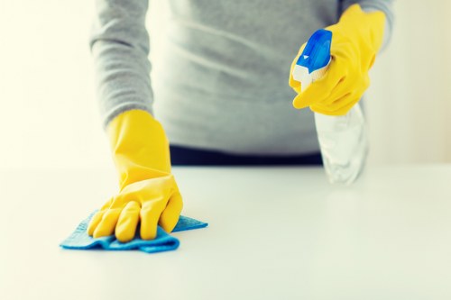 Baking soda used to deodorize a mattress surface